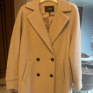 Maje Textured Cream Pea Coat